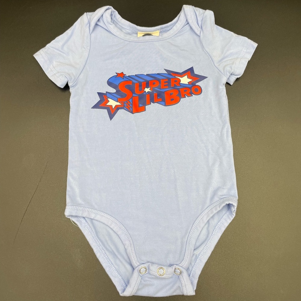 Bird & Bean 3-6 months infant Super Lil Bro Onesie